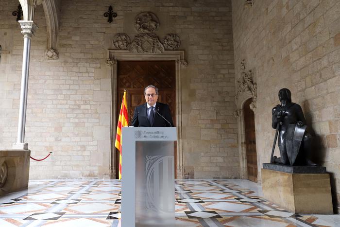 President Torra during the institutional statement 2