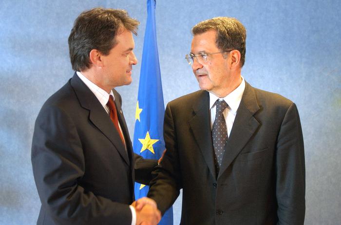 Reunió d'Artur Mas i Romano Prodi a la seu de la Comissió Europea a Brussel·les