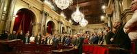 The Parliament of Catalonia holds a minute's silence before Thursday's plenary session