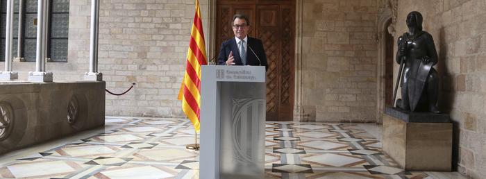 Photograph of President Mas during the press conference (1)