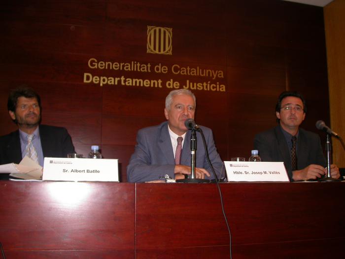Imatge de la roda de premsa de presentació del Pla de Justícia Juvenil 
