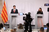 Vice President Puigneró and spokesperson Plaja during the Government press conference (Photo: Jordi Bedmar) Vice President Puigneró and spokesperson Plaja during the Government press conference (Photo: Jordi Bedmar)