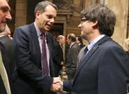 President Puigdemont with the Honourable Consul General of the United States, Marcos Mandojana