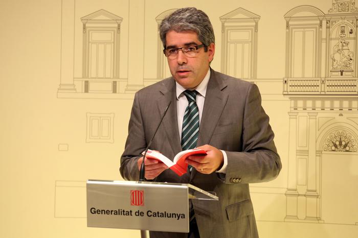 El portaveu del Govern, Francesc Homs, durant la seva compareixença. Autor: Rubén Moreno 