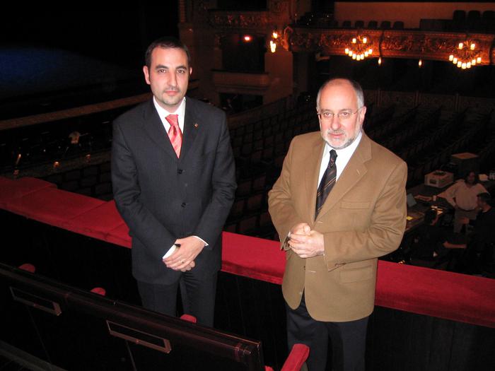 El conseller Espadaler amb el director general del Gran Teatre del Liceu, Josep Caminal