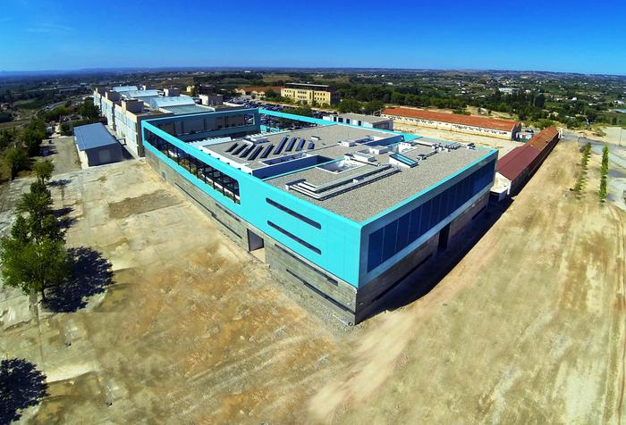 Vista aèria del Fruitcentre de l'Irta