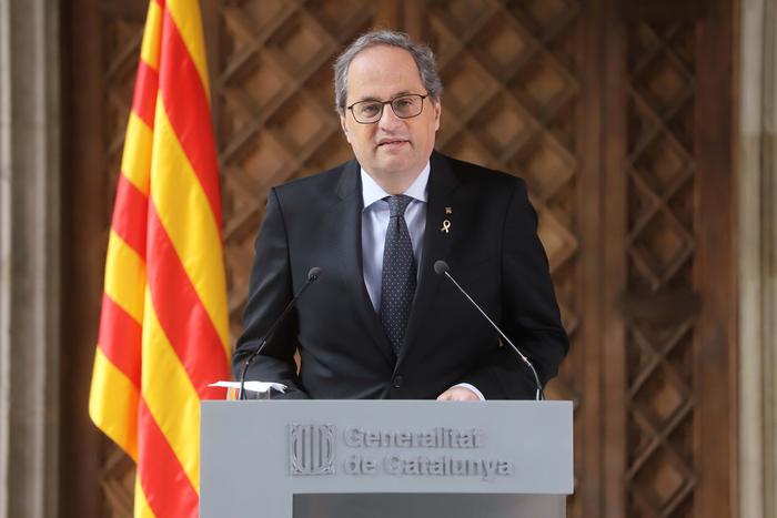 President Torra during the institutional statement
