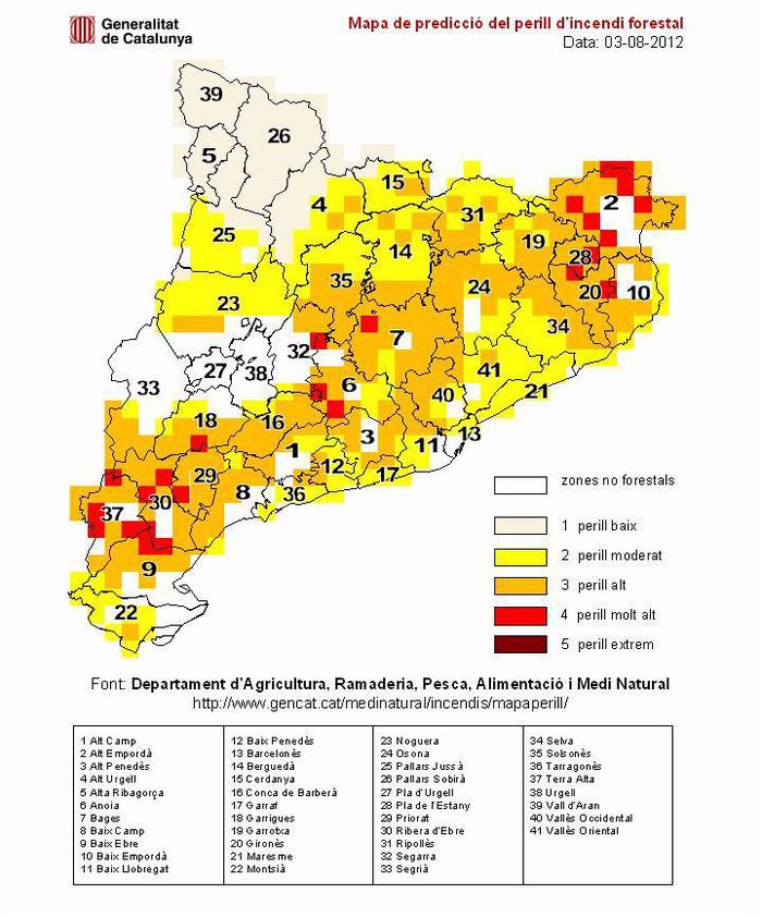 Mapa de risc d'incendi forestal