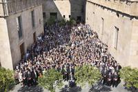 Group photograph in the Pati dels Tarongers Group photograph in the Pati dels Tarongers