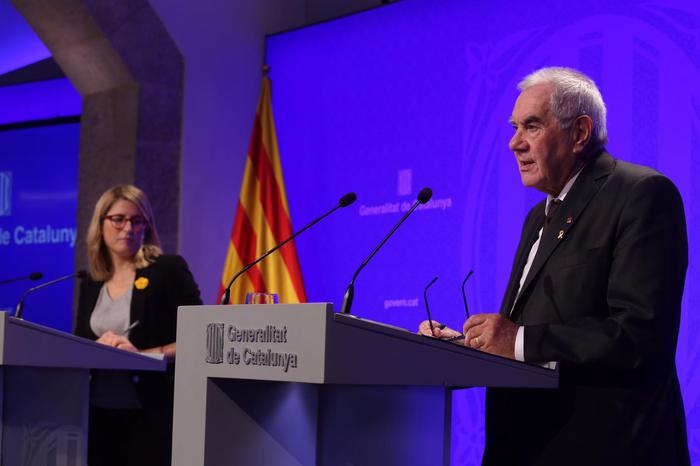 Foto de la roda de premsa del Govern (Rubén Moreno)