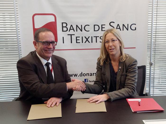 Signatura del conveni entre el Departament i el Banc de Sang i Teixits