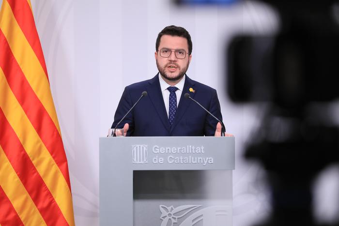 El president Aragonès ha comparegut en roda de premsa després de la conferència de presidents