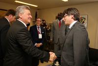 President Puigdemont greets Macedonia president Gjorge Ivanov President Puigdemont greets Macedonia president Gjorge Ivanov