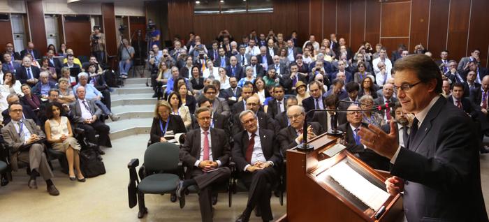 Foto de la conferència del president Mas a la Universitat de Tel Aviv