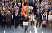 Photograph of President Torra delivering the institutional statement Photograph of President Torra delivering the institutional statement