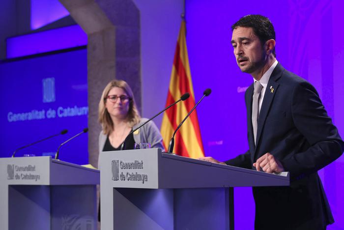 Foto de la roda de premsa del Govern (Jordi Bedmar)