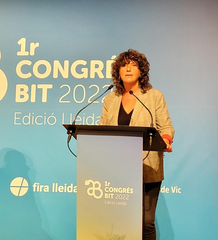 La consellera durant la inauguració del 1r Congrés BIT 2022, a Lleida