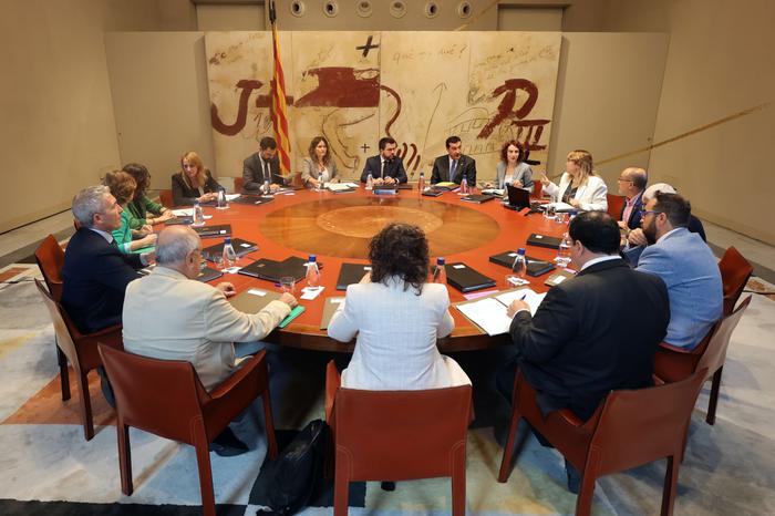 El president de la Generalitat, Pere Aragonès, ha encapçalat la reunió setmanal del Consell Executiu.