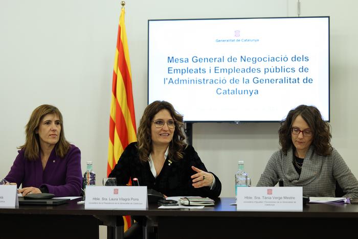 Reunió de la Mesa General de Negociació dels Empleats i Empleades públics de la Generalitat (Foto: Rubén Moreno).