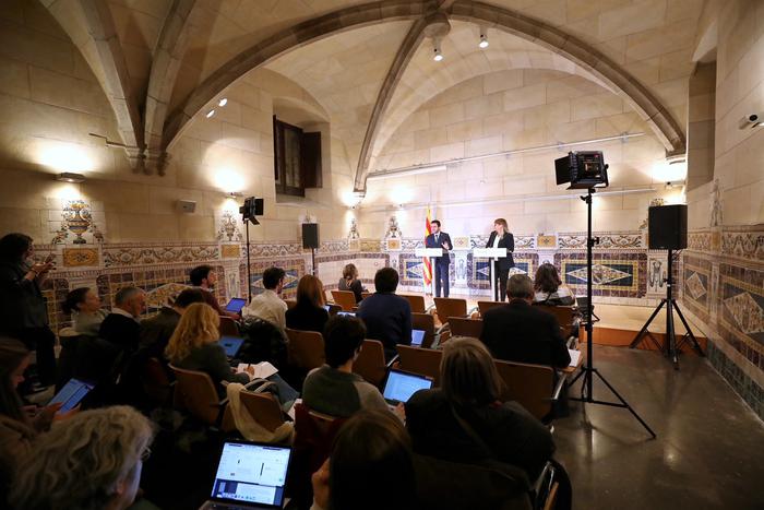 La compareixença posterior a la reunió del Govern extraordinari que s'ha celebrat a l'Institut d'Estudis Catalans.