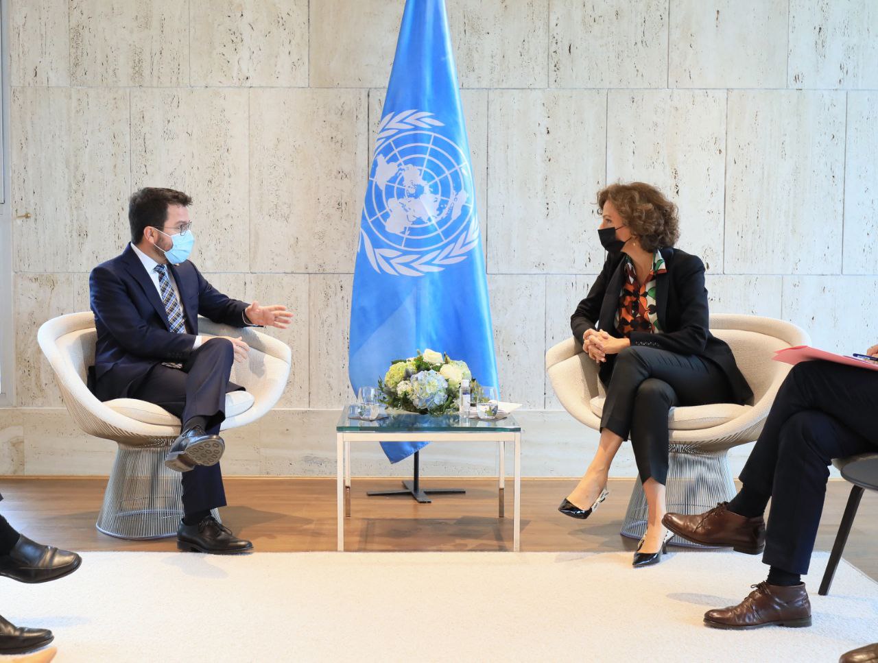 Signatura d'un Acord de cooperació amb la directora general de la UNESCO, Audrey Azoulay, per al període 2021-2025