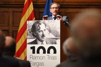El conseller Giró durant la seva intervenció en l'acte sobre el pensament polític de Trias Fargas.