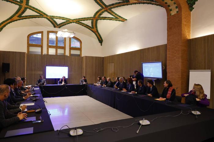La consellera d'Acció Exterior i Unió Europea, Meritxell Serret, inaugurant la trobada de delegats i delegades del Govern de la Generalitat de Catalunya a l'exterior 