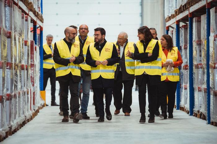 El president Aragonès a l'acte d'inauguració del nou parc industrial de B&B Trends, empresa propietària de la marca Ufesa, i Ondulados Carme.